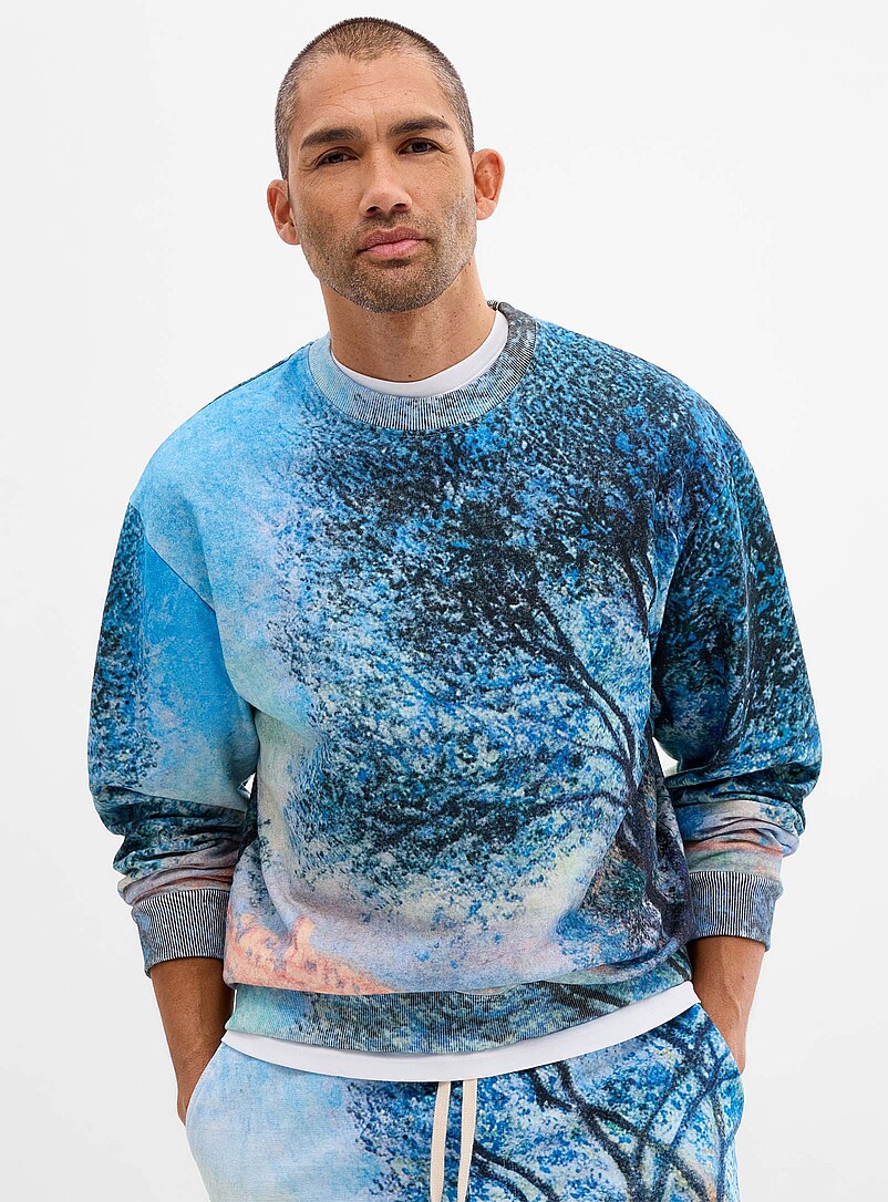 Impressionist Painting Sweatshirt Comfort Fit A Tribute To Claude Monet Collection