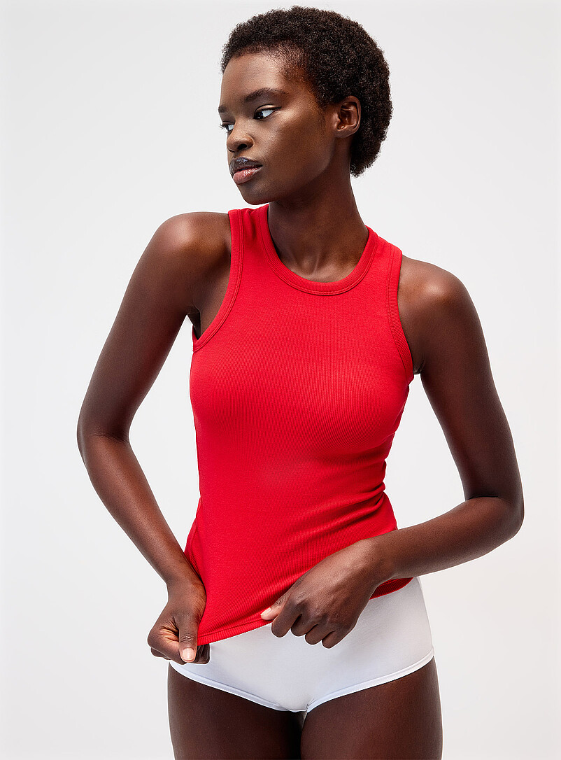 Ribbed crew-neck cami product image (primary)