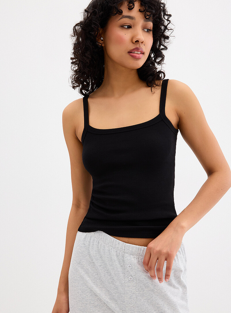 Thin straps ribbed scoop-neck cami product image (primary)