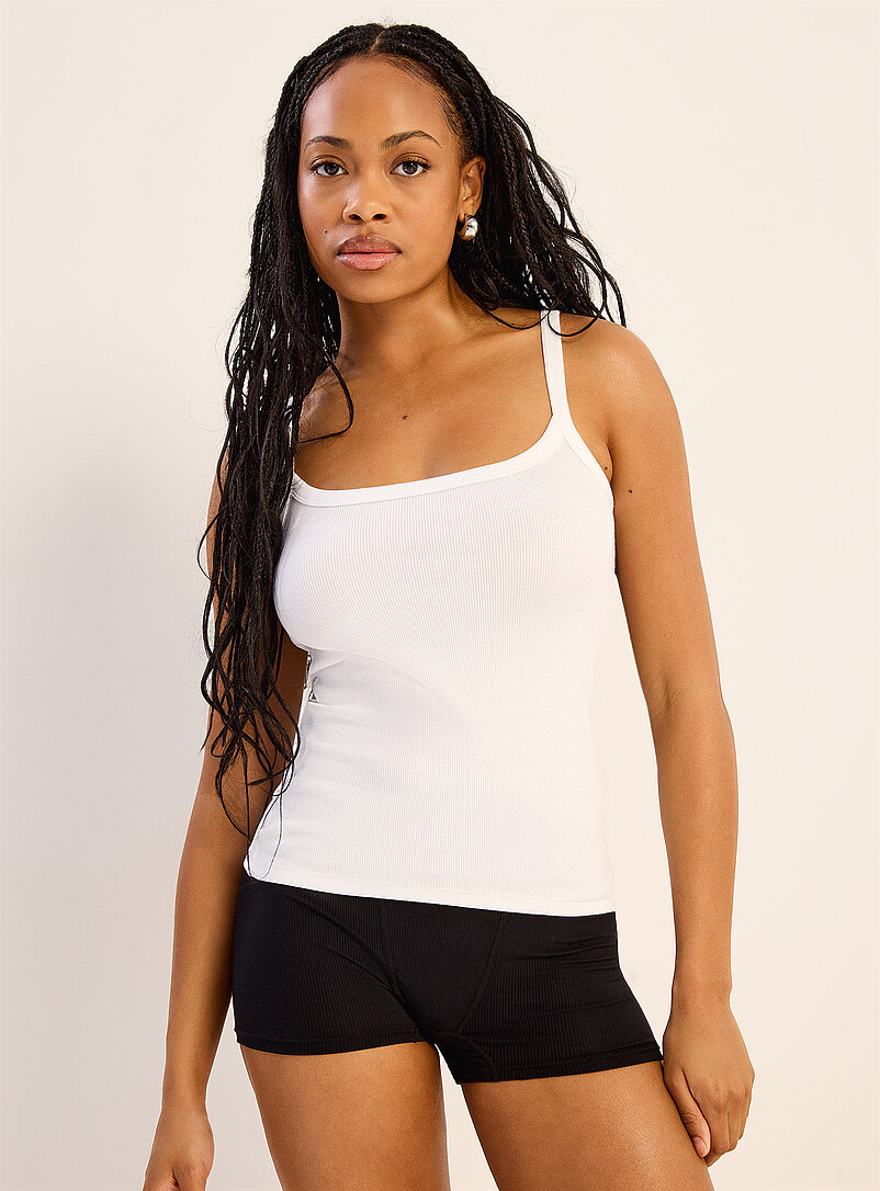 Thin Straps Ribbed Scoop-Neck Cami