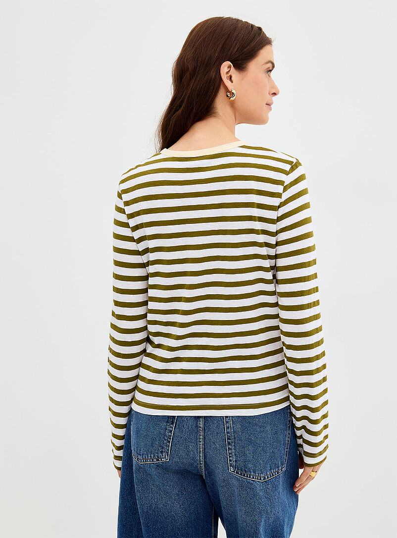 Striped pure organic cotton slub T-shirt product image 2