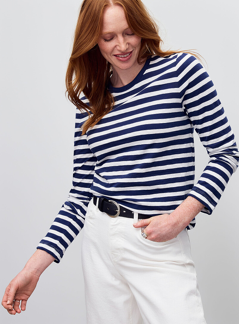Striped Pure Organic Cotton Slub T-Shirt