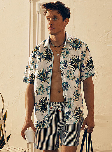La chemise seersucker feuillage exotique