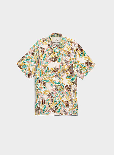 Art deco foliage pure silk shirt