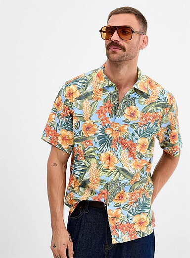 Tropical garden fluid shirt
