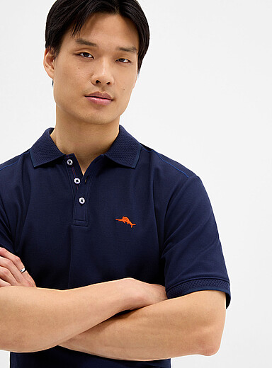 Tommy Bahama Navy/Midnight Blue Emfielder piqu&eacute; polo for men