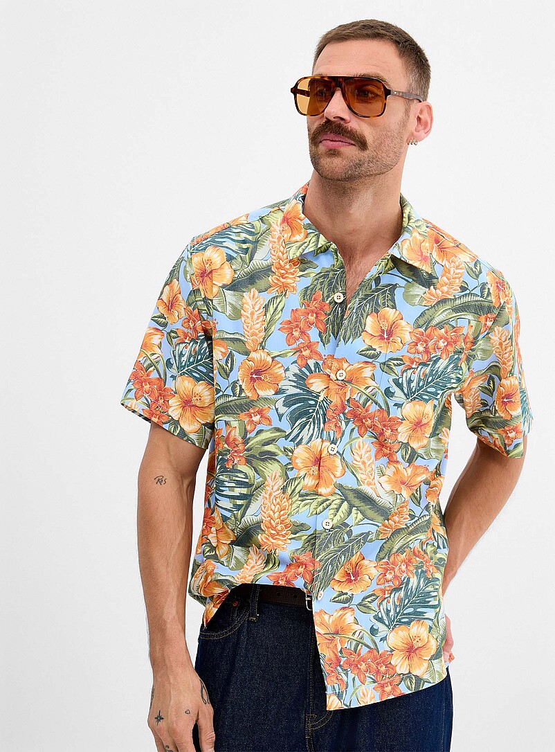 Tropical garden fluid shirt product image (primary)