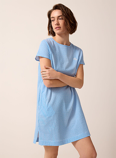 Lauren Ralph Lauren Baby Blue Pinstriped pocket sleep tee for women