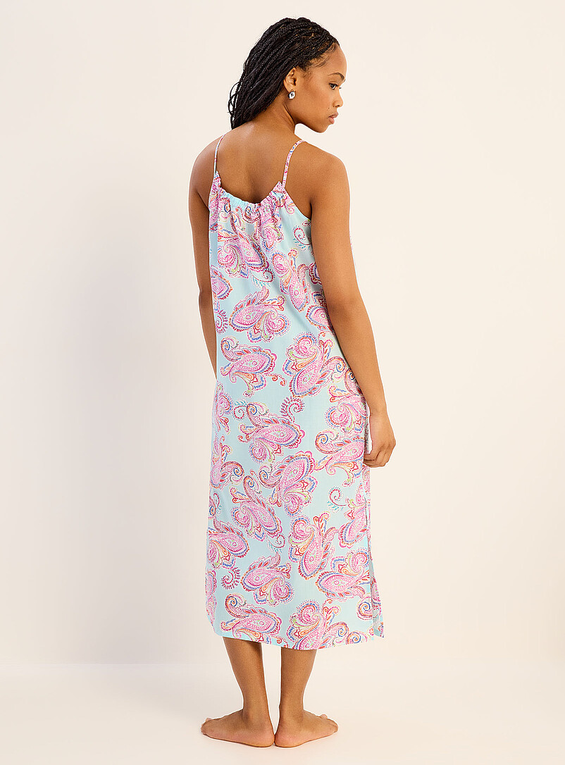 Lauren Ralph Lauren Patterned Blue Colourful paisley flowy nightgown for women