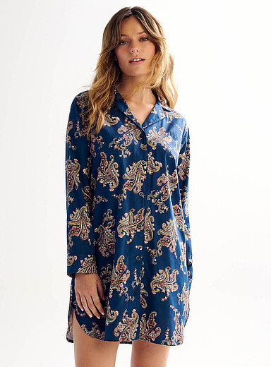 Navy blue paisley nightshirt