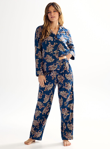 Lauren Ralph Lauren: L'ensemble pyjama marine paisley Bleu &agrave; motifs pour femme