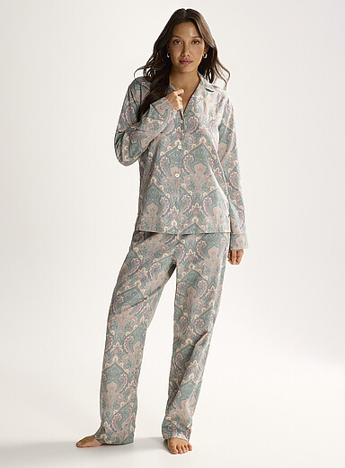 Green and pink paisley pyjama set