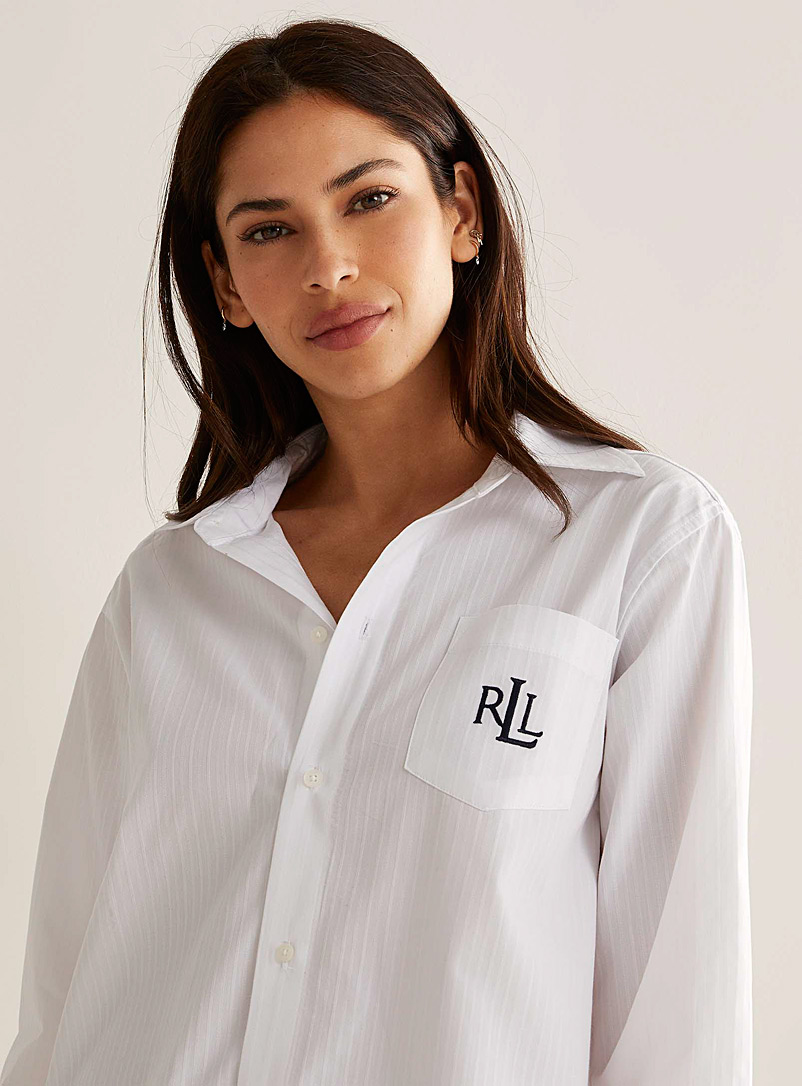 Lauren par Ralph Lauren White Monochrome striped nightshirt for women