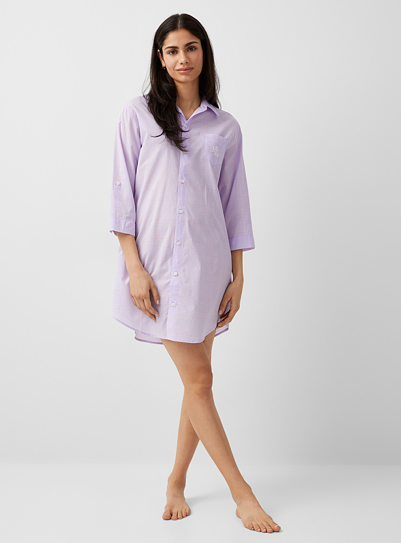 Lauren par Ralph Lauren: La chemise de nuit carreaux lilas Lilas pour femme