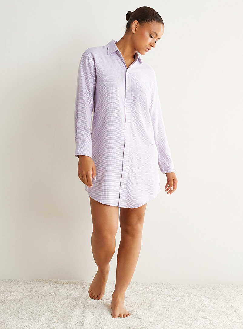 Lauren par Ralph Lauren Mauve Lilac gingham nightshirt for women
