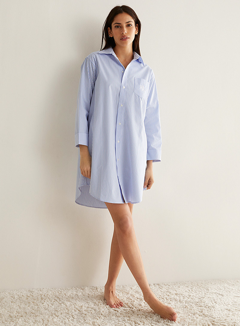 Lauren par Ralph Lauren Patterned Blue Vertical-stripe night shirt for women