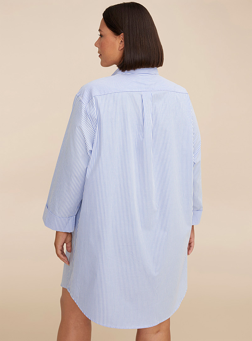 Lauren par Ralph Lauren Blue Classic pinstripe nightshirt Plus size for women
