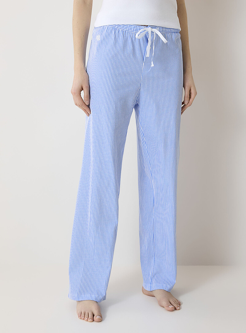 Lauren Ralph Lauren: Le pantalon pyjama petites rayures Bleu marine - Bleu nuit pour femme