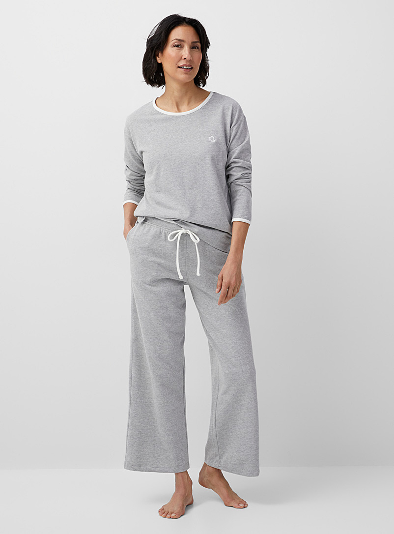 Lauren par Ralph Lauren Grey Light grey twill pyjama set for women