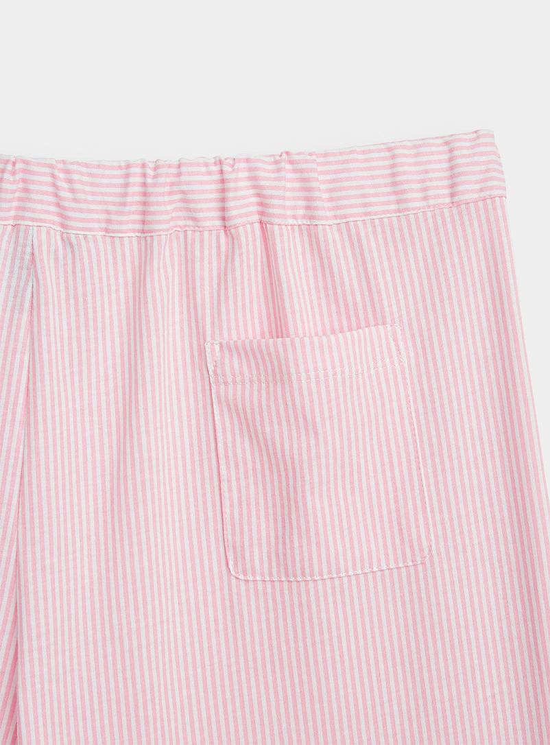 Lauren par Ralph Lauren: Le pantalon détente rayures verticales Rose pour femme