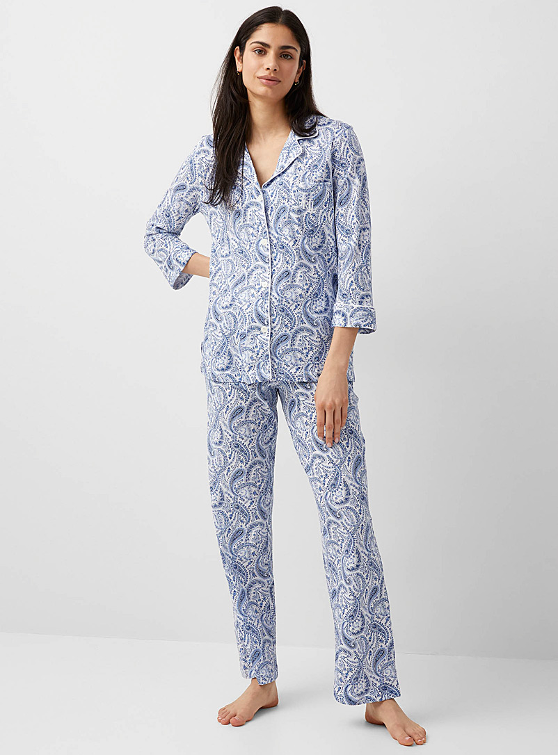 Lauren par Ralph Lauren Patterned Blue Blue paisley pyjama set for women