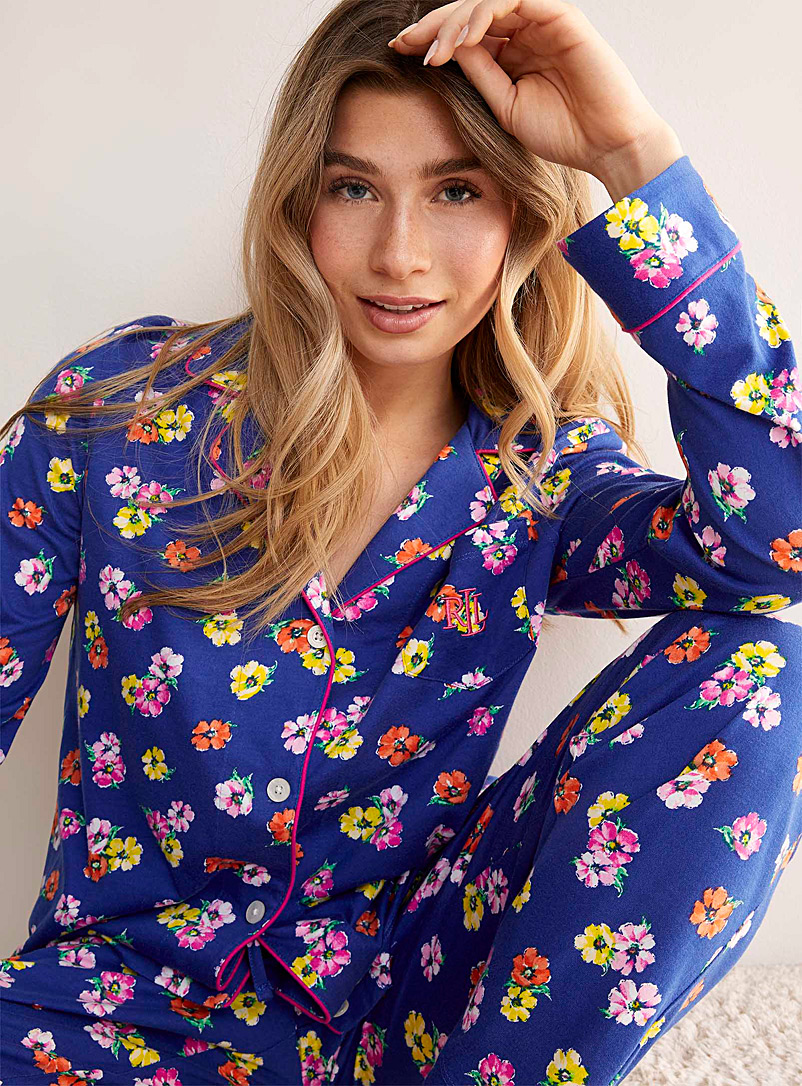 Lauren par Ralph Lauren Blue Colourful flowers blue pyjama set for women