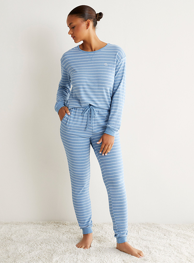 Lauren par Ralph Lauren: L'ensemble pyjama fluide rayé Bleu pour femme
