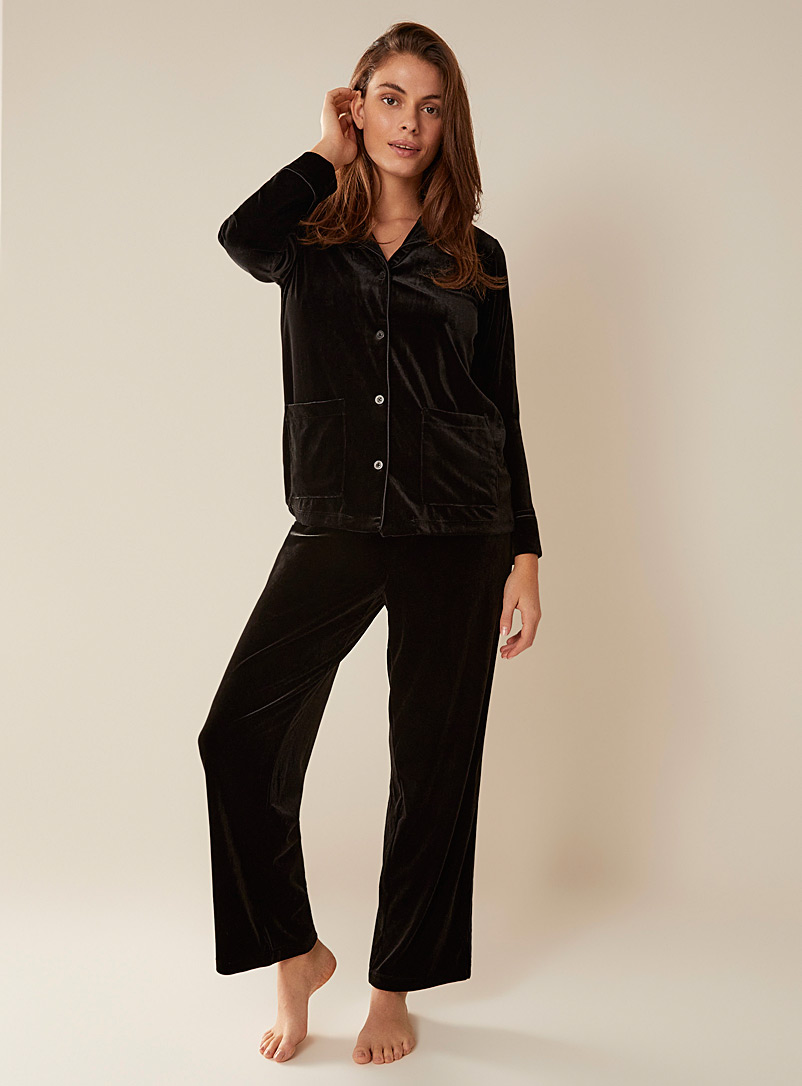 Lauren par Ralph Lauren Black Chic velvet pyjama set for women