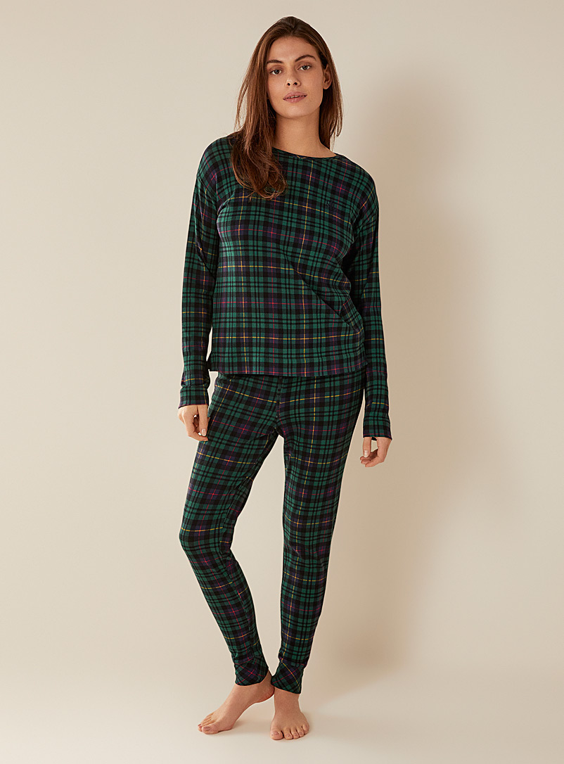 Lauren par Ralph Lauren Patterned Blue Rustic checkers pyjama set for women