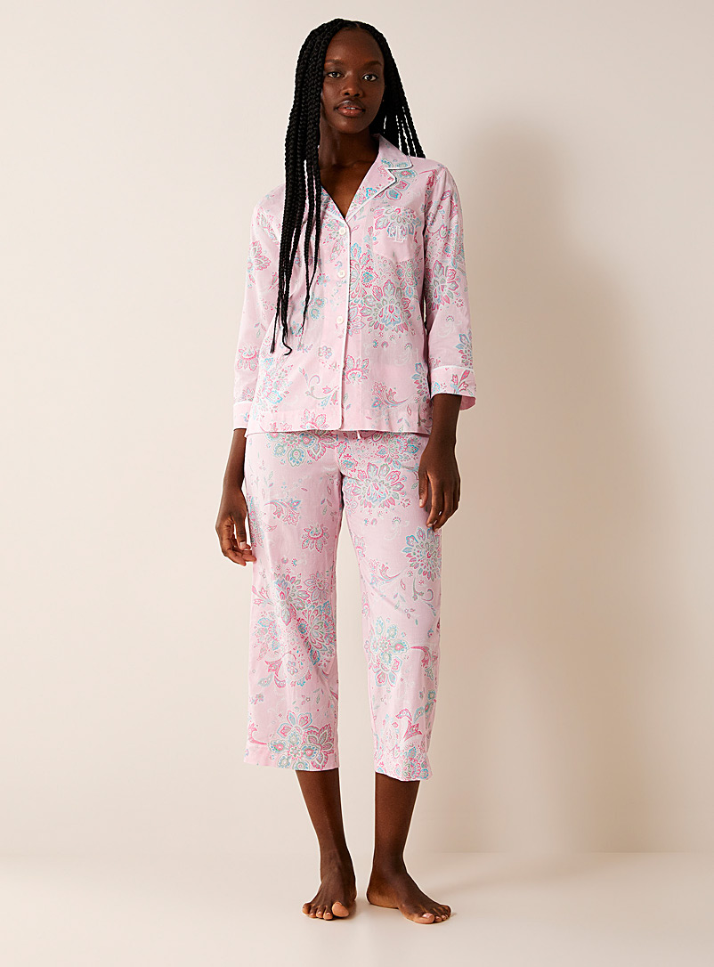 Lauren par Ralph Lauren: L'ensemble pyjama fleurs ornementales Rose pour femme