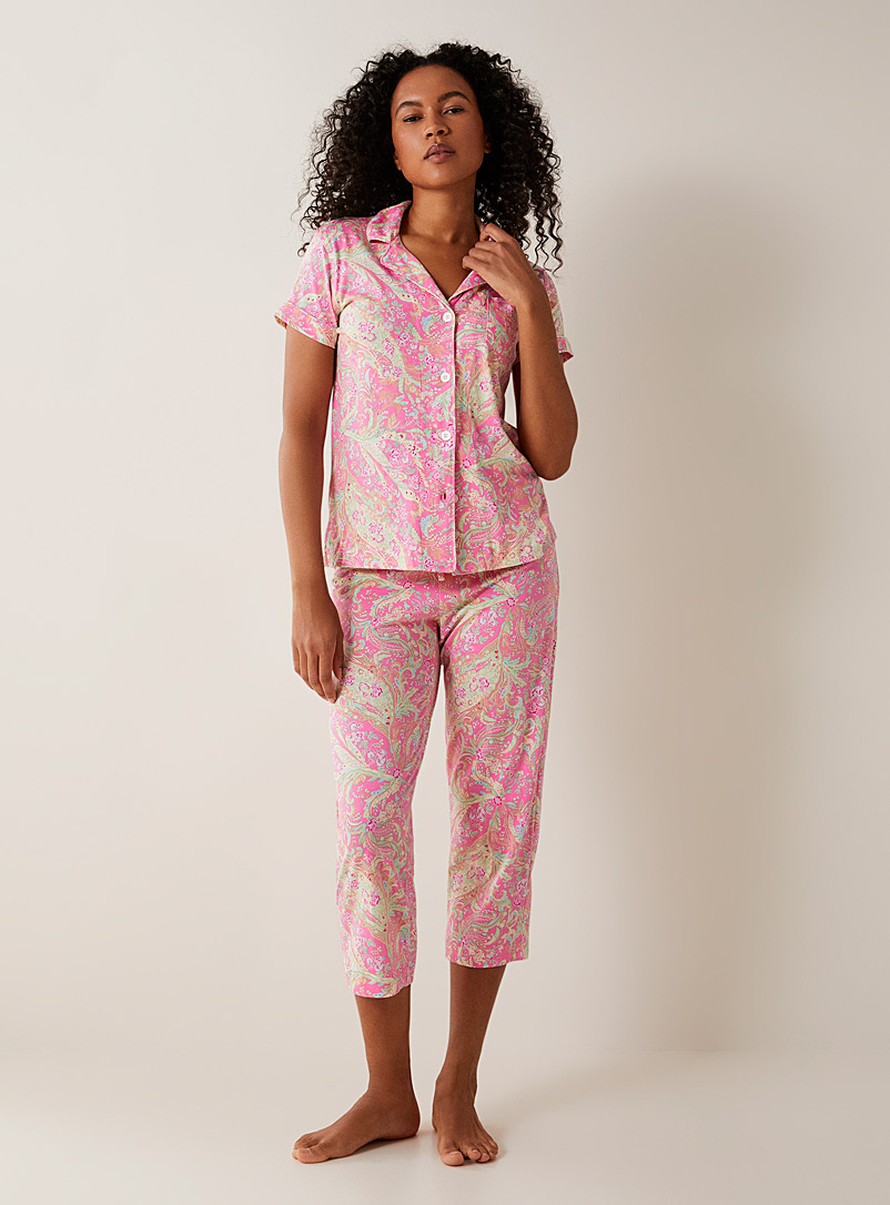 Lauren par Ralph Lauren: L'ensemble pyjama fleurs revigorantes Rose pour femme