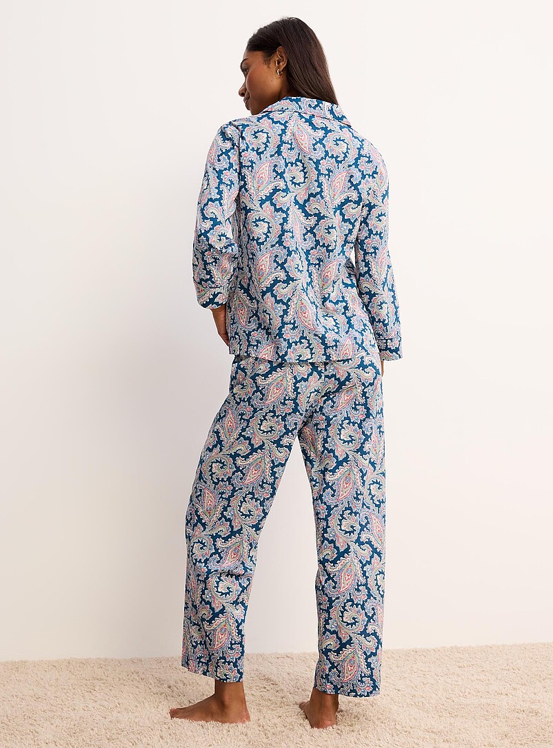 Navy blue paisley flowy pyjama set product image 2