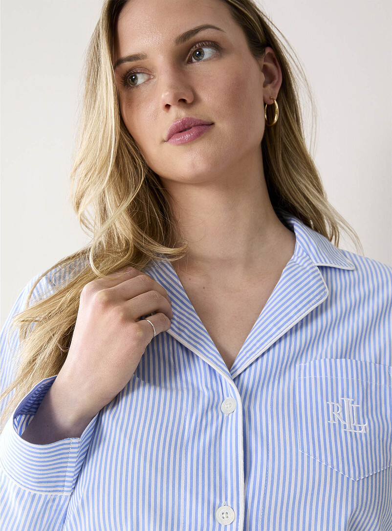 Striped poplin pyjama set product image 2