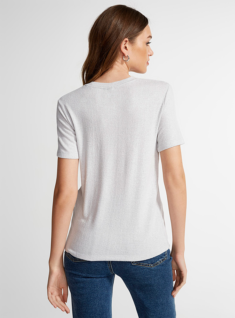 Icône Light Grey Short-sleeve knit tee for women