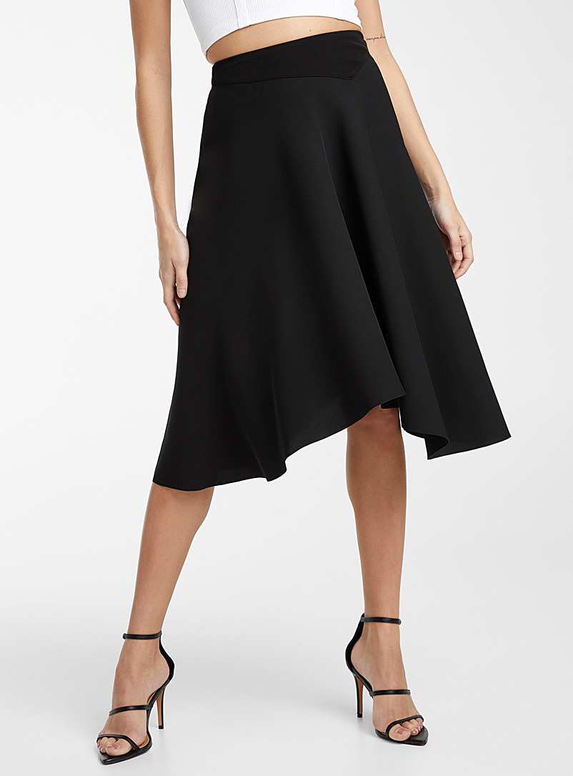 Recycled polyester asymmetric hem skirt | Icône | Women's Midi Skirts ...