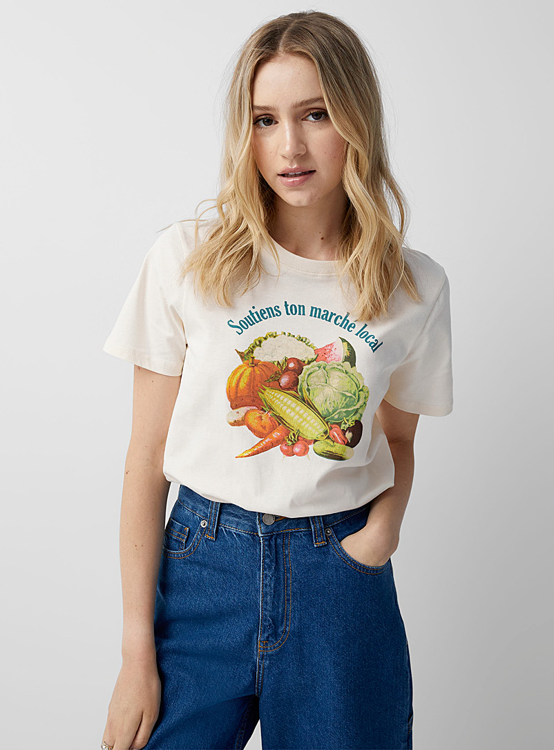 Twik: Le t-shirt imprimé couleurs Nacre pour femme