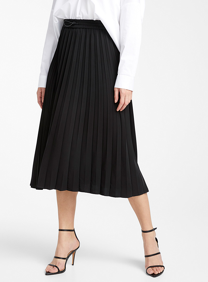 Icône: La jupe taille cordon polyester recyclé Noir pour femme