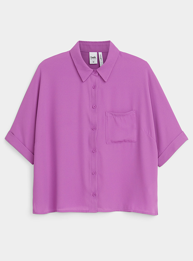 Twik Mauve Recycled polyester boxy blouse for women