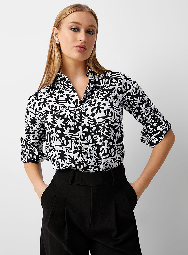 Icône Oxford Silky printed shirt for women