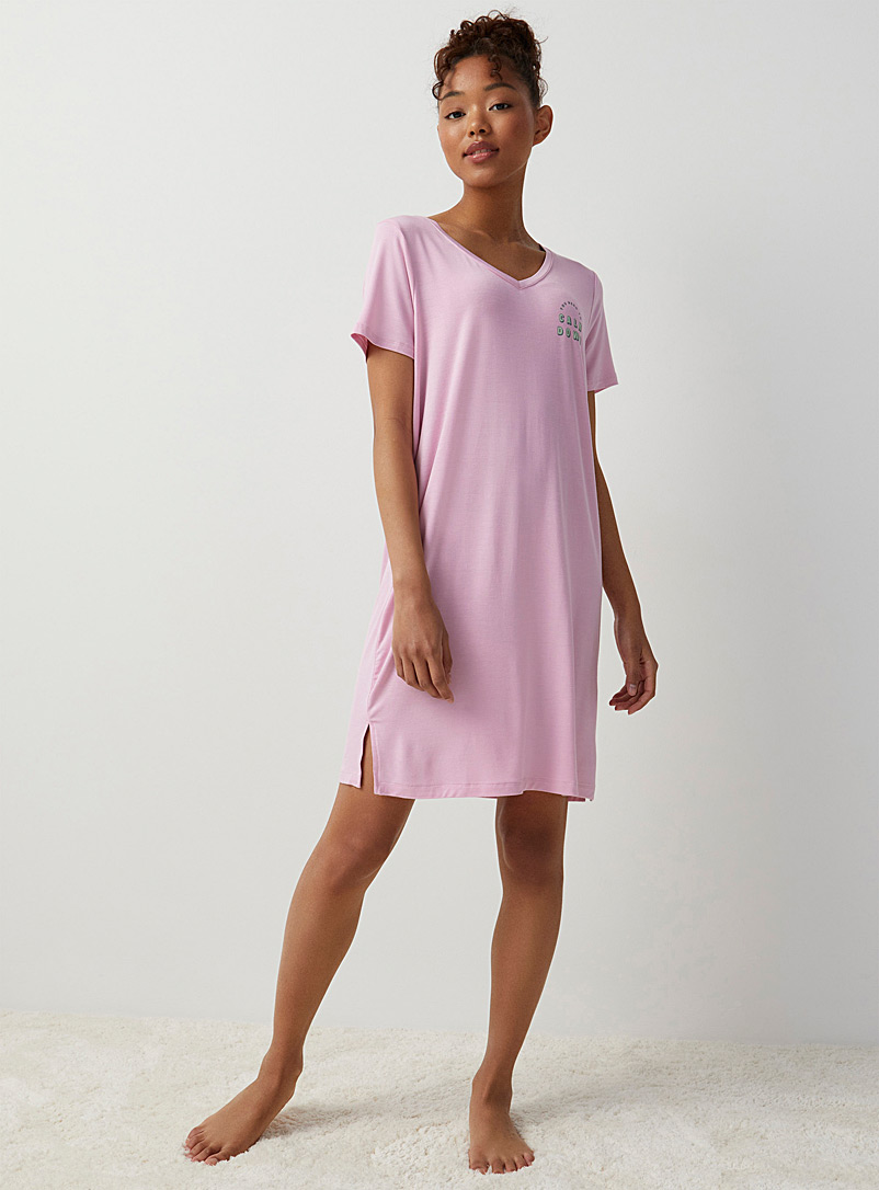 Miiyu x Twik Dusky Pink Message V-neck nightgown for women