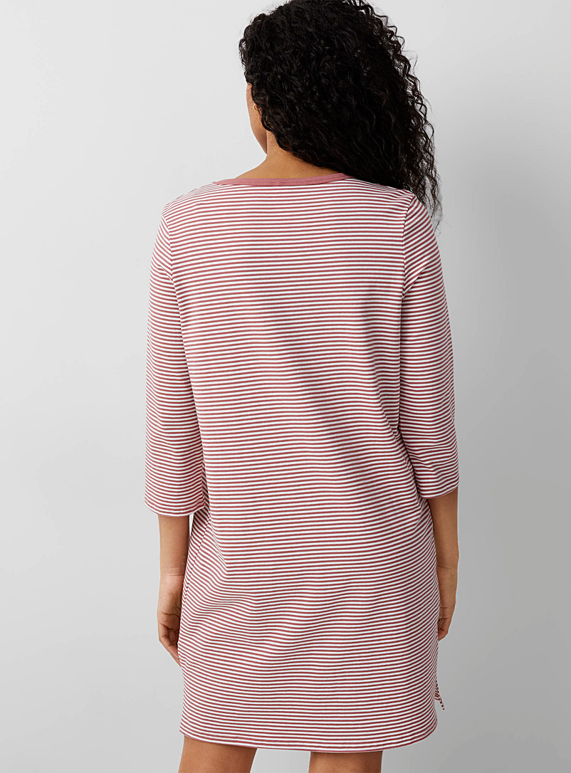 Miiyu Pink Organic cotton pinstripe nightgown for women
