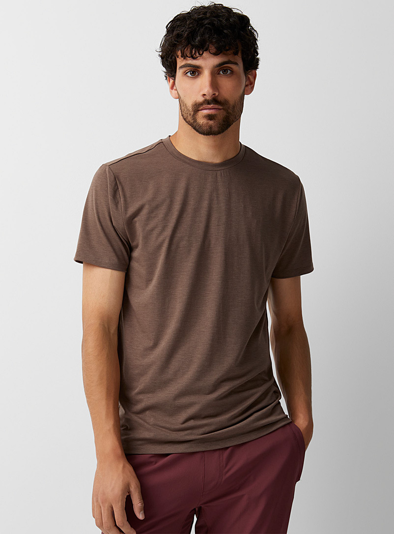 I.FIV5 Dark Brown Breathable fine jersey T-shirt for men