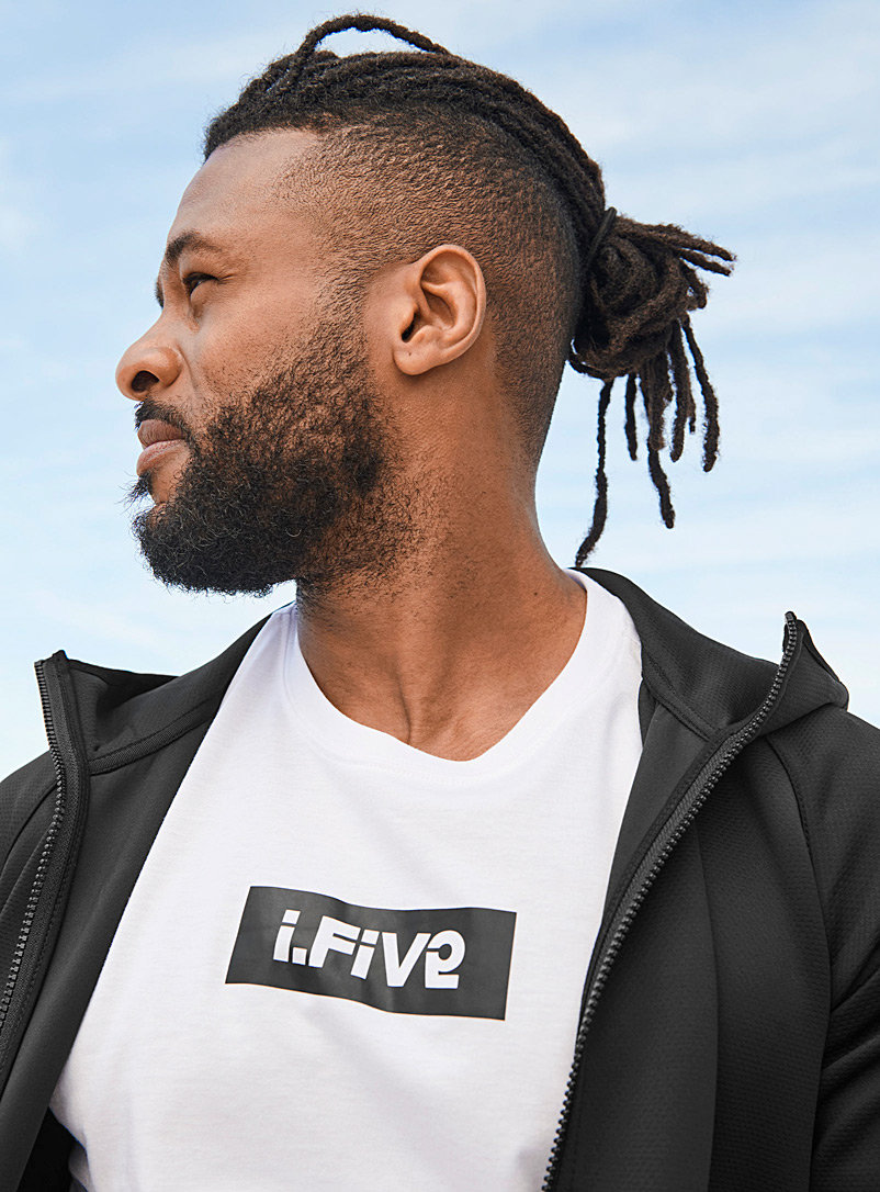 I.FIV5 White i.FiV5 logo T-shirt for men