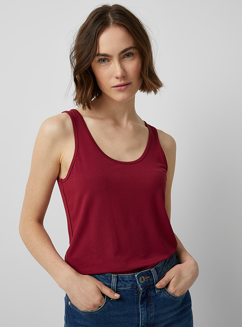 Contemporaine Ruby Red Rich jersey scoop-neck tank for women