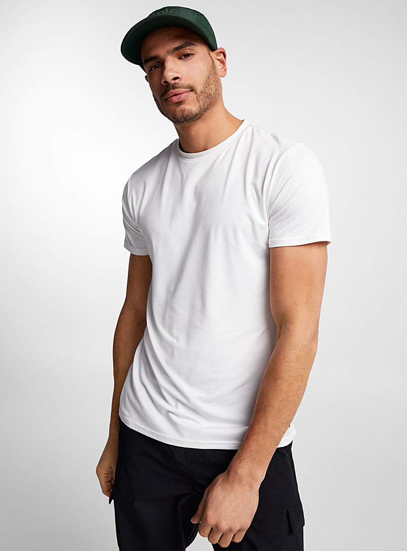 I.FIV5 White Ultra-soft active T-shirt for men