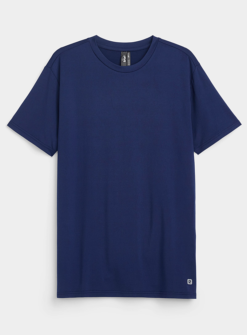 I.FIV5 Dark Blue Ultra-soft basic active T-shirt for men