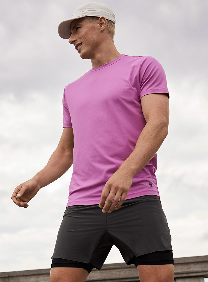 I.FIV5 Medium Pink Ultrasoft active T-shirt for men