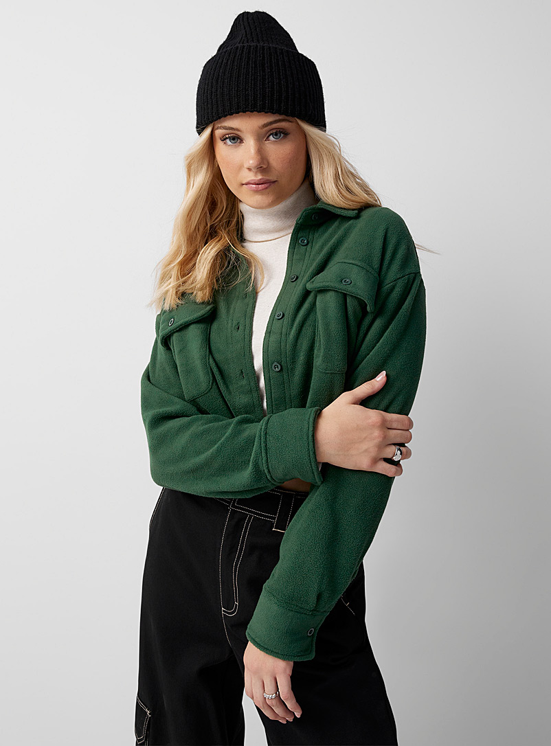 Twik: La veste-chemise polaire recyclé Vert vif-irlandais-émerau pour femme