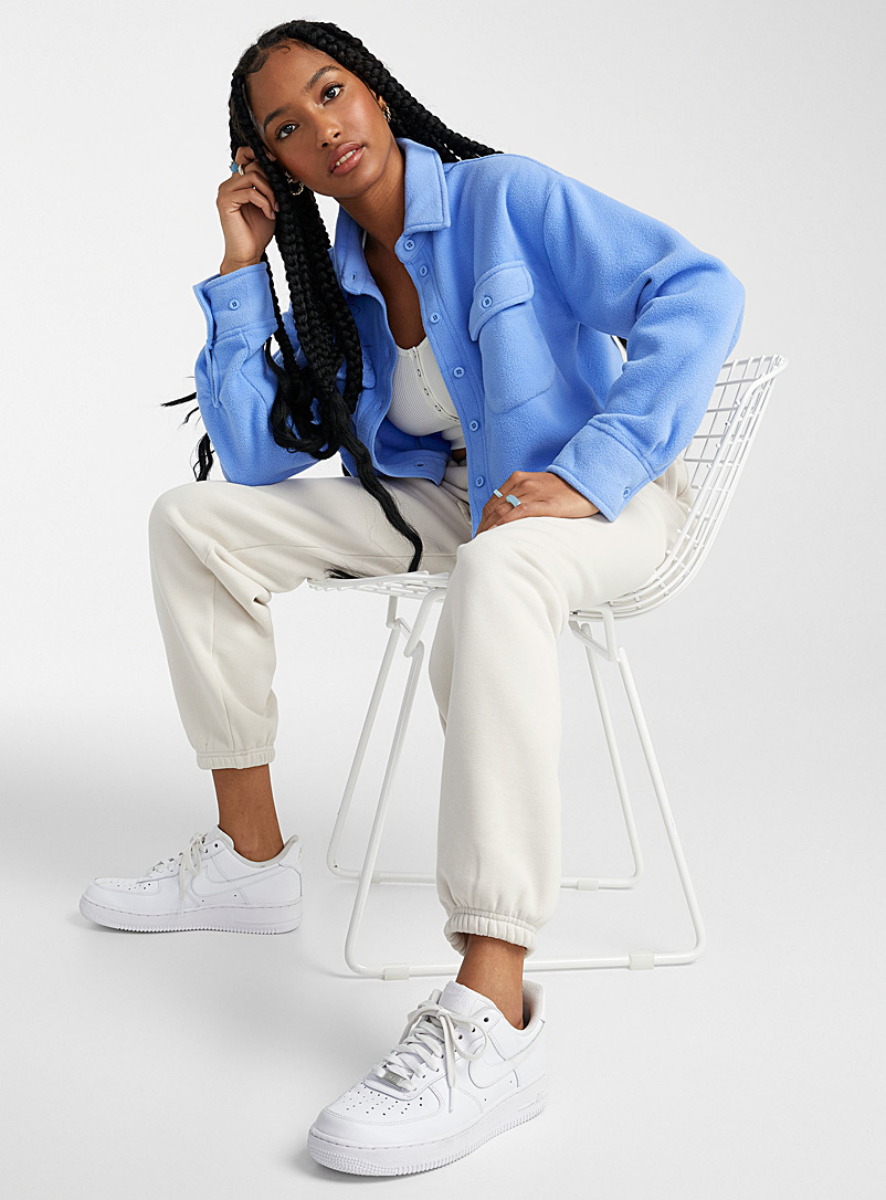 Twik: La veste-chemise fibre polaire recyclée Bleu pour femme