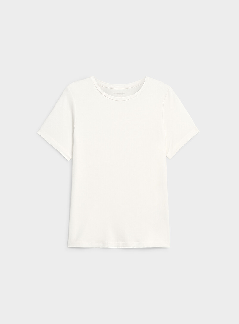 Contemporaine: Le t-shirt fluide col rond Bleu marine - Bleu nuit pour femme